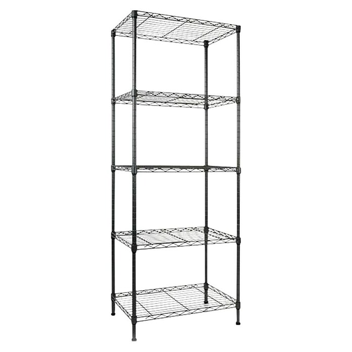 Floordirekt Gitterregal Rocky (H x B x T: 200 x 45 x 90 cm, Traglast pro Boden: 50 kg, Anzahl Böden: 5 Stk., Stecken, Weiß) | BAUHAUS