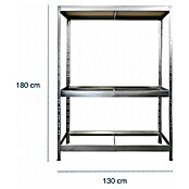 Floordirekt Reifenregal (H x B x T: 180 x 130 x 50 cm, Anzahl Träger: 2 Stk., Stecken, Silber) | BAUHAUS