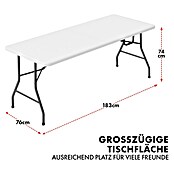 Floordirekt Klapptisch Akita (L x B x H: 183 x 76 x 74 cm, Kunststoff, Rechteckig, Weiß) | BAUHAUS
