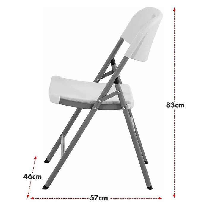 Floordirekt Klappstuhl Okinawa (Kunststoff, Klappbar, Weiß, B x T x H: 46 x 57 x 83 cm) | BAUHAUS