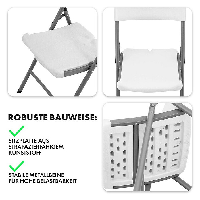 Floordirekt Klappstuhl Okinawa (Kunststoff, Klappbar, Weiß, B x T x H: 46 x 57 x 83 cm) | BAUHAUS