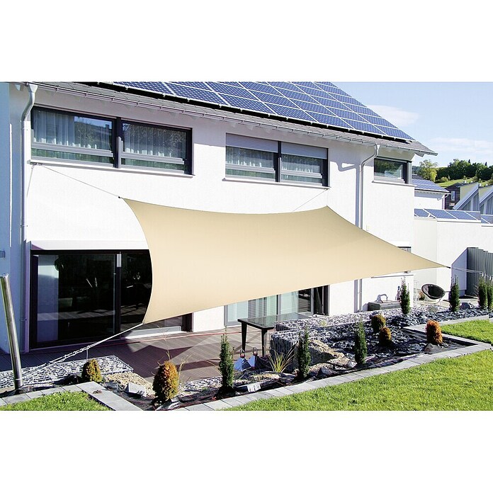 Sunfun Toldo vela Tipo 2 (360 x 360 cm, Arena, 4 cables de fijación)