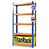 Floordirekt Schwerlastregal Titanrack (H x B x T: 220 x 90 x 60 cm, Traglast pro Boden: 175 kg, Anzahl Böden: 5 Stk., Stecken, Blau/Orange) | BAUHAUS