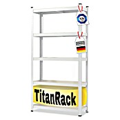 Floordirekt Schwerlastregal Titanrack (H x B x T: 180 x 90 x 60 cm, Traglast pro Boden: 175 kg, Anzahl Böden: 5 Stk., Stecken, Weiß) | BAUHAUS