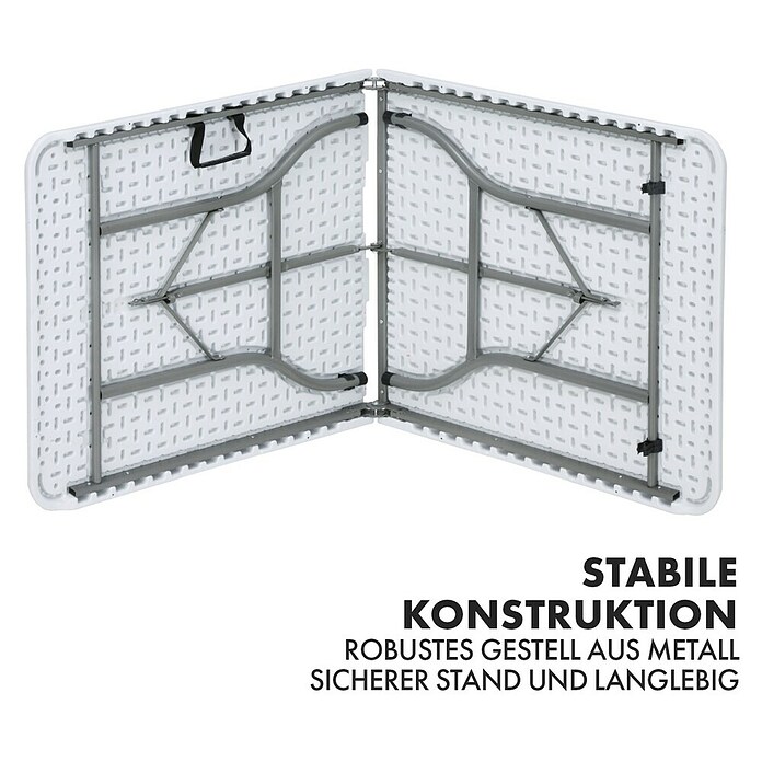 Floordirekt Klapptisch Akita (L x B x H: 183 x 76 x 74 cm, Kunststoff, Rechteckig, Weiß) | BAUHAUS