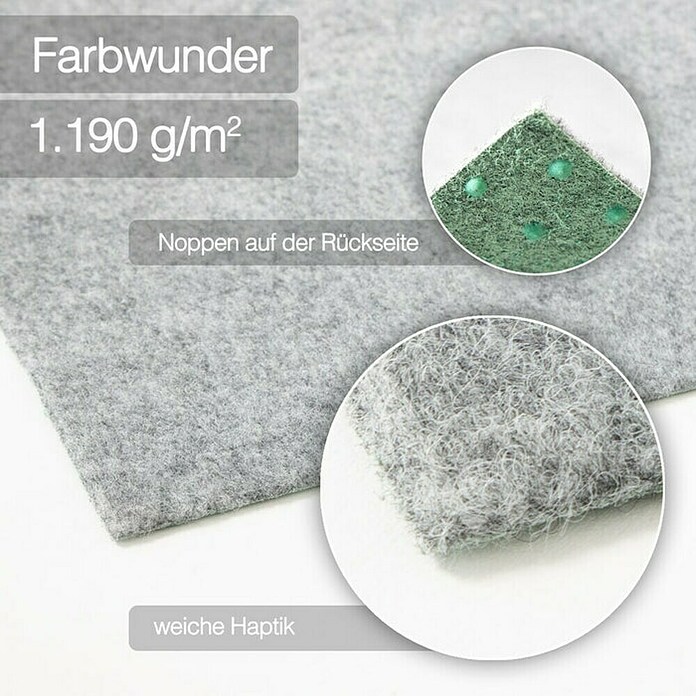 Rasenteppich Farbwunder (2 800 x 200 cm, Grau, Mit Drainagenoppen) | BAUHAUS