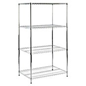 Floordirekt Gitterregal Everest (H x B x T: 160 x 60 x 90 cm, Traglast pro Boden: 70 kg, Anzahl Böden: 4 Stk., Stecken, Chrom) | BAUHAUS