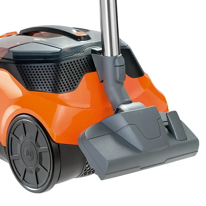 Thomas Staubsauger Cycloon Hybrid Family & Pets - 1.400 W, Behältervolumen: 2,1 l, Beutellos - Abbildung eines THOMAS Bodenstaubsaugers in Orange und Grau, der eine effiziente Reinigungslösung bietet.