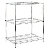 Floordirekt Gitterregal Everest (H x B x T: 90 x 35 x 60 cm, Traglast pro Boden: 70 kg, Anzahl Böden: 3 Stk., Stecken, Chrom) | BAUHAUS