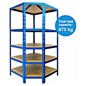 Floordirekt Eckregal (H x B x T: 180 x 90 x 42 cm, Traglast pro Boden: 175 kg, Anzahl Böden: 5 Stk., Stecken, Blau) | BAUHAUS