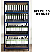 Floordirekt Schwerlastregal Set Lakota (H x B x T: 150 x 75 x 30 cm, 2 Stk., Traglast pro Boden: 175 kg, Anzahl Böden: 5 Stk., Stecken, Blau) | BAUHAUS