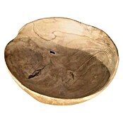 Bandeja de teca (Ø x Al: 20 x 15 cm, Natural, Liso)