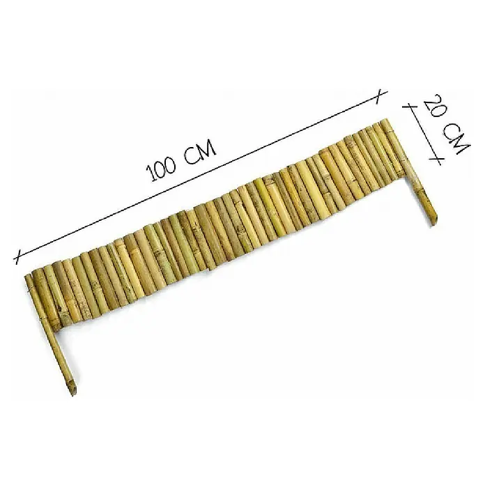 Floordirekt Beeteinfassung - 100 x 20 cm, Bambus - Dekorative Beetumrandung aus Bambus mit einer Länge von 100 cm und einer Höhe von 20 cm für den Garten- und Landschaftsbau.