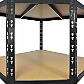 Floordirekt Eckregal (H x B x T: 180 x 90 x 42 cm, Traglast pro Boden: 175 kg, Anzahl Böden: 5 Stk., Stecken, Schwarz) | BAUHAUS