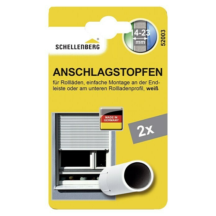 Schellenberg AnschlagstopfenØ x L: 20 x 40 mm, Weiß Front View