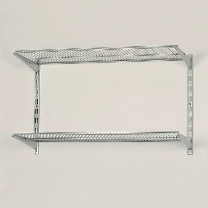 Element System Classic Set de estanterías Storage - L x An x Al: 33,2 x 82,8 x 47,3 cm, RS32, 20 kg, Cromo - Sistema de estanterías metálicas de alambre para pared, ideales para vestidores o garajes para almacenaje.