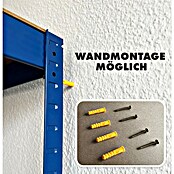 Floordirekt Schwerlastregal Set Lakota (H x B x T: 150 x 75 x 30 cm, 2 Stk., Traglast pro Boden: 175 kg, Anzahl Böden: 5 Stk., Stecken, Blau) | BAUHAUS