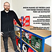Floordirekt Schwerlastregal Set Lakota (H x B x T: 150 x 75 x 30 cm, 2 Stk., Traglast pro Boden: 175 kg, Anzahl Böden: 5 Stk., Stecken, Blau) | BAUHAUS