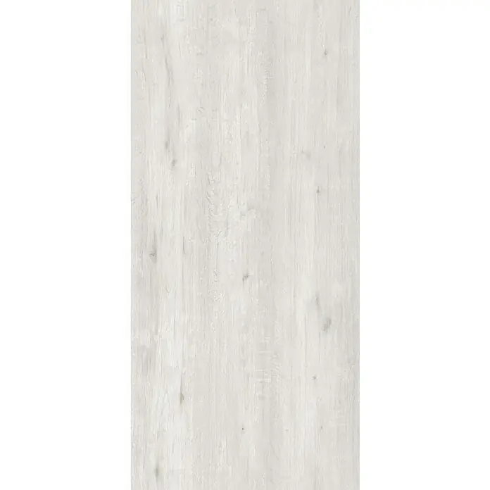 LOGOCLIC Laminado Roble Titanio - 1.200 x 196 x 10 mm, Roble Titanio, AC5 - Un primer plano de un fondo de textura de madera blanca, que ofrece una veta sutil y elegante para varios proyectos de diseño.
