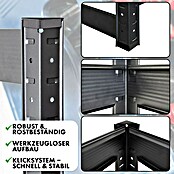 Floordirekt Getränkekistenregal Osaka (H x B x T: 200 x 40 x 30 cm, Traglast pro Boden: 100 kg, Anzahl Böden: 4 Stk., Stecken, Schwarz) | BAUHAUS
