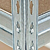 Floordirekt Schwerlastregal (H x B x T: 200 x 180 x 60 cm, Traglast pro Boden: 400 kg, Anzahl Böden: 4 Stk., Stecken, Silber) | BAUHAUS