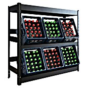 Floordirekt Getränkekistenregal Osaka (H x B x T: 110 x 110 x 30 cm, Traglast pro Boden: 100 kg, Anzahl Böden: 3 Stk., Stecken, Schwarz) | BAUHAUS