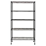 Floordirekt Gitterregal Maya (H x B x T: 150 x 34 x 89 cm, Traglast pro Boden: 24 kg, Anzahl Böden: 5 Stk., Stecken, Schwarz) | BAUHAUS
