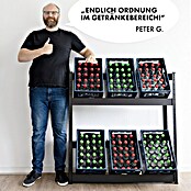 Floordirekt Getränkekistenregal Osaka (H x B x T: 200 x 40 x 30 cm, Traglast pro Boden: 100 kg, Anzahl Böden: 4 Stk., Stecken, Schwarz) | BAUHAUS