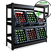 Floordirekt Getränkekistenregal Osaka (H x B x T: 110 x 110 x 30 cm, Traglast pro Boden: 100 kg, Anzahl Böden: 3 Stk., Stecken, Schwarz) | BAUHAUS