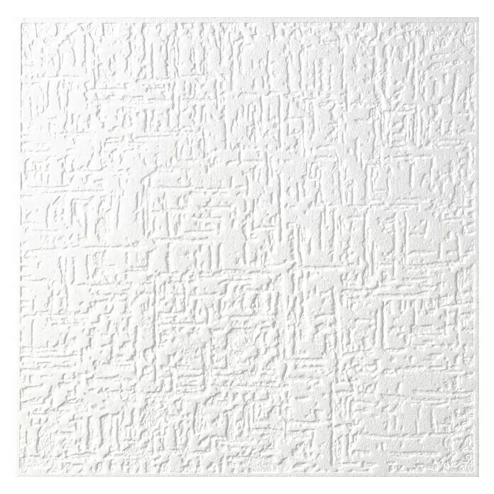 Deckenplatte D 80 - 50 x 50 cm, Weiß, 2 m², Polystyrol geschäumt - Vorderansicht