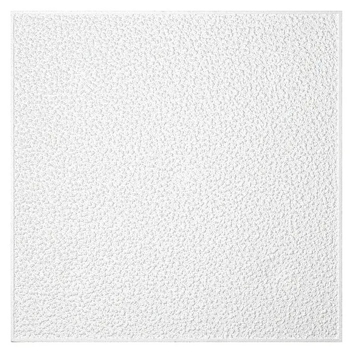 Deckenplatte Struktur - 50 x 50 cm, Weiß, 2 m², Polystyrol geschäumt - Nahaufnahme einer quadratischen, weißen Akustikdecke mit Noppenstruktur.