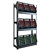 Floordirekt Getränkekistenregal Osaka (H x B x T: 200 x 100 x 30 cm, Traglast pro Boden: 100 kg, Anzahl Böden: 3 Stk., Stecken, Schwarz) | BAUHAUS