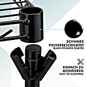 Floordirekt Gitterregal Maya (H x B x T: 150 x 34 x 89 cm, Traglast pro Boden: 24 kg, Anzahl Böden: 5 Stk., Stecken, Schwarz) | BAUHAUS