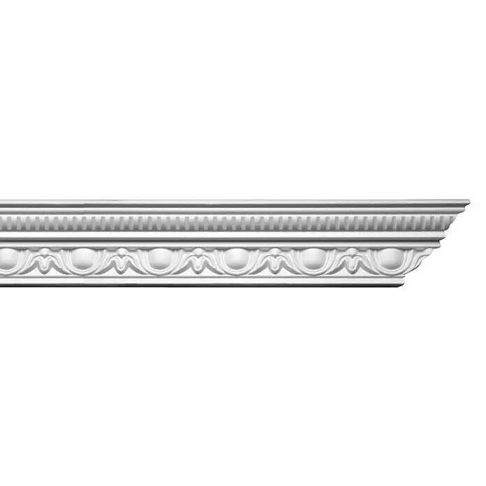 Zierprofil Prestige Olga-F - 2 m x 80 mm x 8 cm, Expandiertes Polystyrol (EPS) - Vorderansicht
