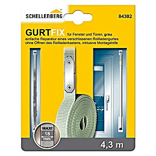 Schellenberg Gurtfix (Länge: 4,3 m, Gurtbreite: 18 mm, Grau)