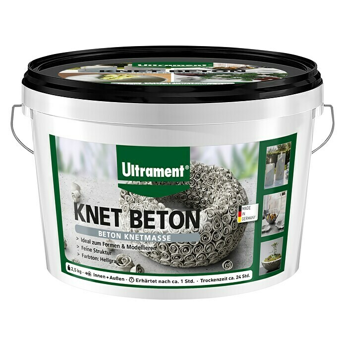 Ultrament Beton-Knetmasse Knet BetonHellgrau, 2,5 kg Front View