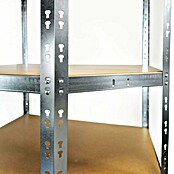 Floordirekt Eckregal (H x B x T: 180 x 90 x 42 cm, Traglast pro Boden: 175 kg, Anzahl Böden: 5 Stk., Stecken, Silber) | BAUHAUS