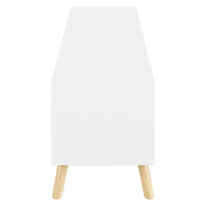 Phönix Scandi Lowboard - L x B x H: 45 x 145 x 51 cm, Weiß - Elegantes weißes Sideboard mit hellen Holzbeinen. Ein schlichtes Möbelstück für modernes Wohnen, das Stauraum und Stil vereint.