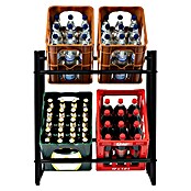 Floordirekt Getränkekistenregal Kenji (H x B x T: 79 x 70 x 32 cm, Traglast pro Boden: 150 kg, Anzahl Böden: 2 Stk., Stecken, Schwarz) | BAUHAUS