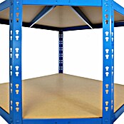 Floordirekt Eckregal (H x B x T: 180 x 90 x 42 cm, Traglast pro Boden: 175 kg, Anzahl Böden: 5 Stk., Stecken, Blau) | BAUHAUS