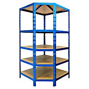 Floordirekt Eckregal (H x B x T: 180 x 90 x 42 cm, Traglast pro Boden: 175 kg, Anzahl Böden: 5 Stk., Stecken, Blau) | BAUHAUS