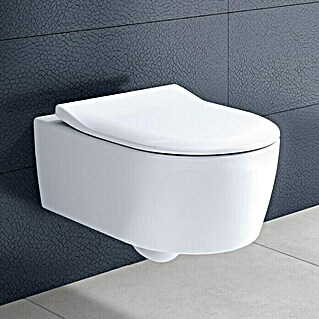 Villeroy & Boch Avento Wand-WC-Set II (Spülrandlos, Mit schmutzabweisender Glasur, Spülform: Tief, WC Abgang: Waagerecht, Weiß)