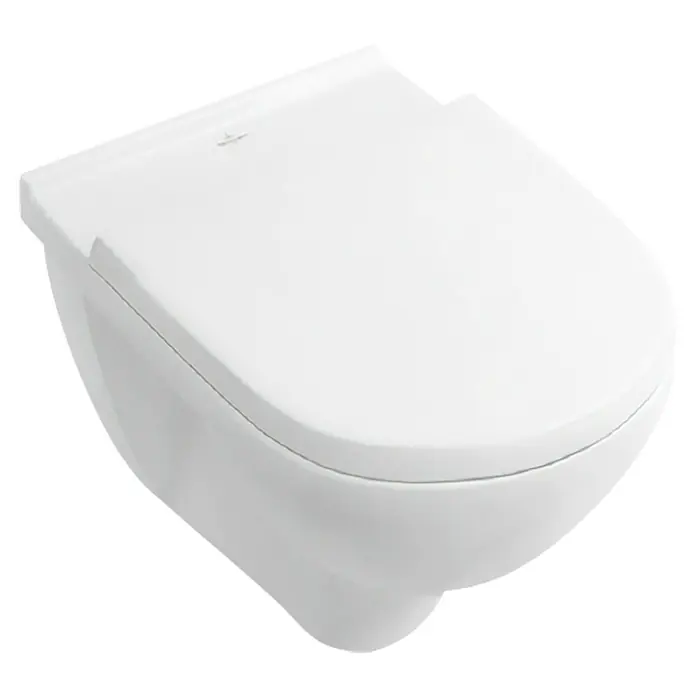 Villeroy & Boch O.novo Wand-WC-Set - Spülrandlos, Mit schmutzabweisender Glasur, Spülform: Tief, WC Abgang: Waagerecht, Weiß - Elegante wandhängende Toilette in Weiß. Das moderne Design passt perfekt in jedes Badezimmer und bietet Komfort und Stil.\n