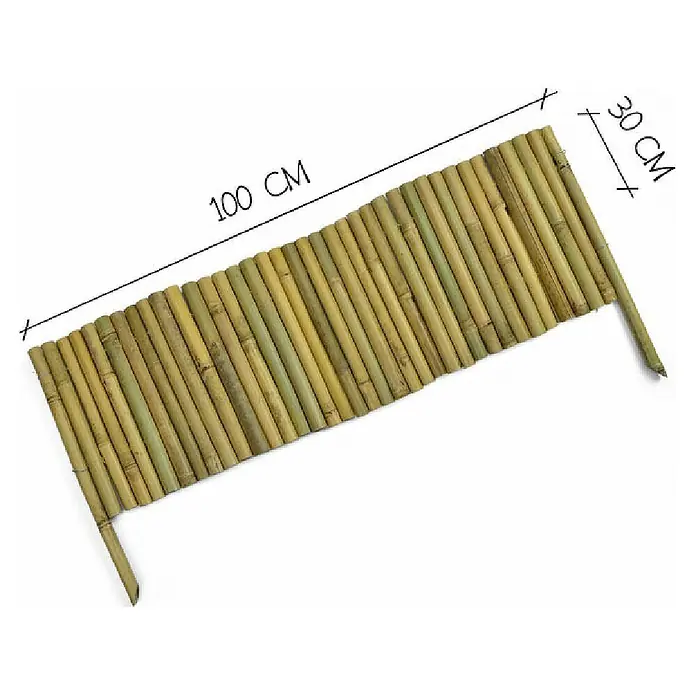 Floordirekt Beeteinfassung - 100 x 30 cm, Bambus - Bambuszaun mit einer Länge von 100 cm und einer Höhe von 30 cm, ideal für den Garten.