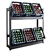 Floordirekt Getränkekistenregal Osaka (H x B x T: 110 x 110 x 30 cm, Traglast pro Boden: 100 kg, Anzahl Böden: 2 Stk., Stecken, Schwarz) | BAUHAUS
