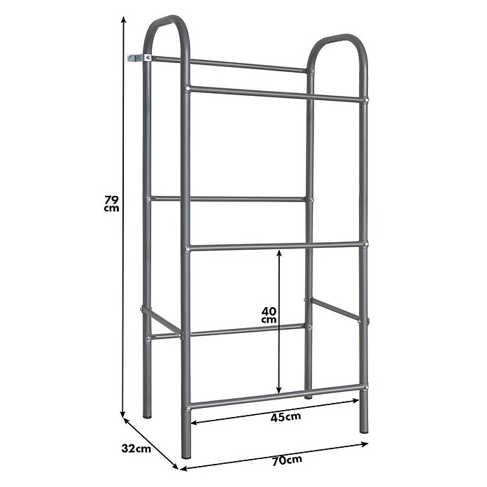 Floordirekt Getränkekistenregal Rocket (H x B x T: 115,5 x 49,5 x 32,5 cm, Traglast pro Boden: 17 kg, Anzahl Böden: 3 Stk., Stecken, Schwarz) | BAUHAUS
