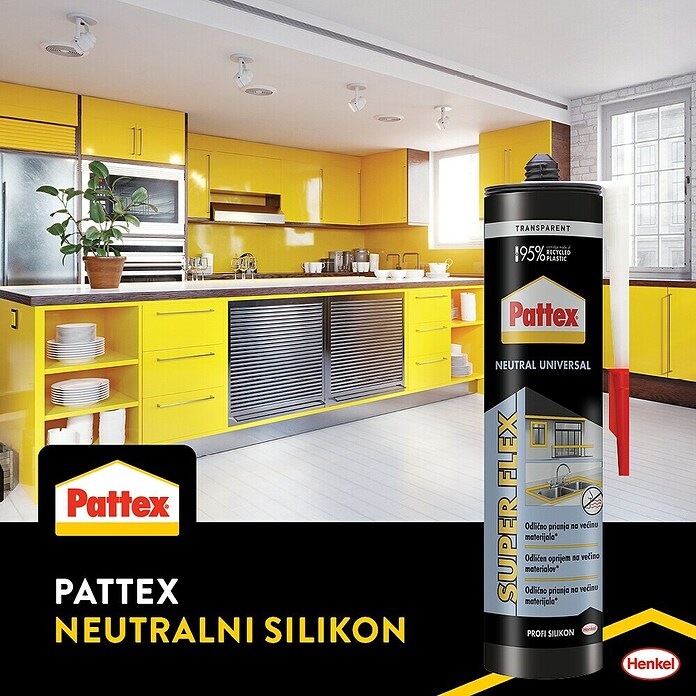 Pattex Univerzalni silikon Neutral  (Prozirna, 280 ml) | BAUHAUS