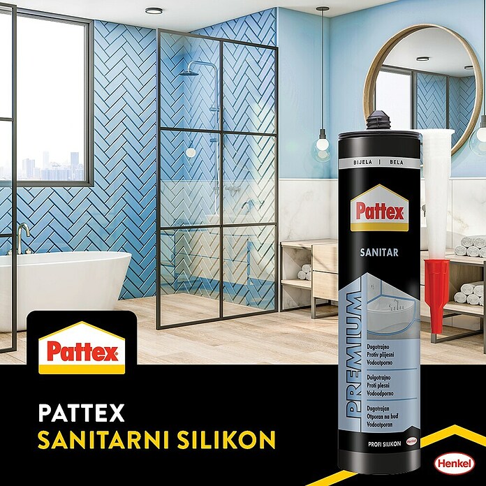 Pattex Sanitarni silikon Sanitar  (Bijela, 280 ml) | BAUHAUS