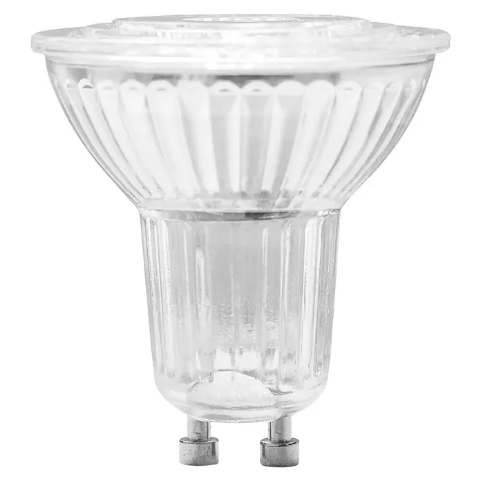 Garza Bombilla LED - GU10, No regulable, Blanco neutro, 450 lm, 2,5 W - Bombilla halógena MR16 transparente con reflector facetado y dos pines. Ideal para iluminación de acento y fines decorativos.