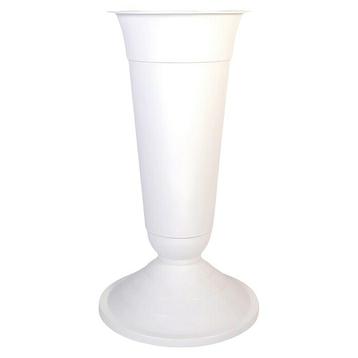 Nadgrobna vaza  (D x Š x V: 15 x 15 x 32 mm, Plastika, Bijela, crna) | BAUHAUS